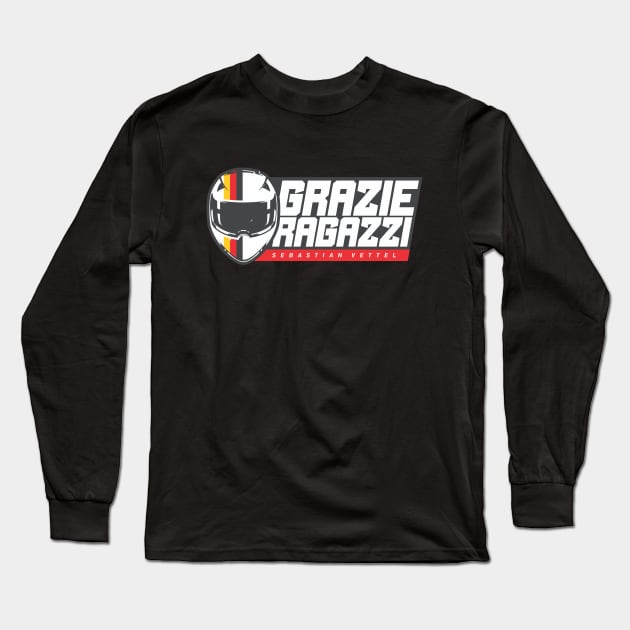 Sebastian Vettel - Grazie Ragazzi Long Sleeve T-Shirt by jaybeetee